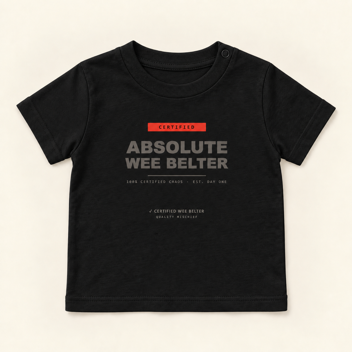 Wee Belter approved Baby tee 01 Black 2e5791d411ff