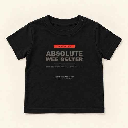 Wee Belter approved Baby tee 01 Black 2e5791d411ff