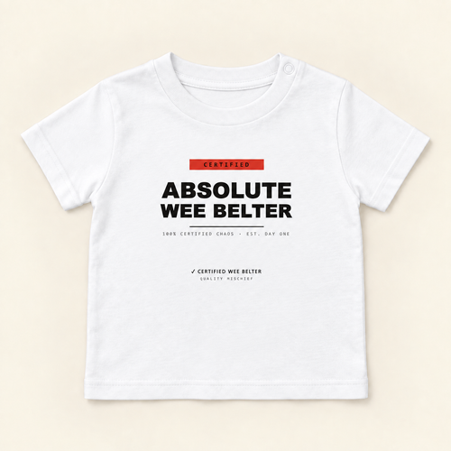 Wee Belter approved Baby tee 01 White 6f7e2757cb65