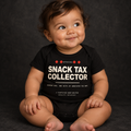 Snack Tax Collector black organic baby bodysuit