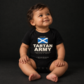 Tartan Army black organic baby bodysuit